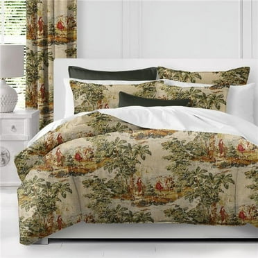 6ix Tailors  Countryside Coverlet & 1 Pillow Sham Set, Red - Twin Size - 2 Piece