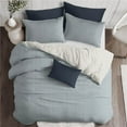 thumbnail image 1 of 6ix Tailors  Cruz Ticking Stripes Duvet Cover & 1 Pillow Sham Set, Indigo & Ivory - Twin Size - 2 Piece, 1 of 1