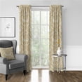 thumbnail image 1 of 6ix Tailors  Damaskus Linen Pole Top Drapery Panel, Gold - 50 x 108 in. - Pack of 2, 1 of 1