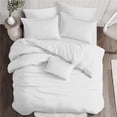 thumbnail image 1 of 6ix Tailors  Eclipse Linen Duvet Cover & 2 Pillow Shams Set, White - California King Size - 3 Piece, 1 of 1