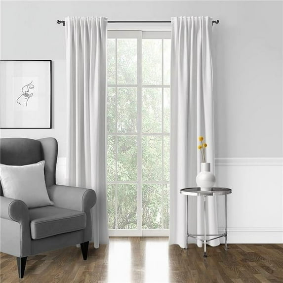 6ix Tailors Eclipse Linen Pole Top Drapery Panel, White - 50 x 84 in. - Pack of 2