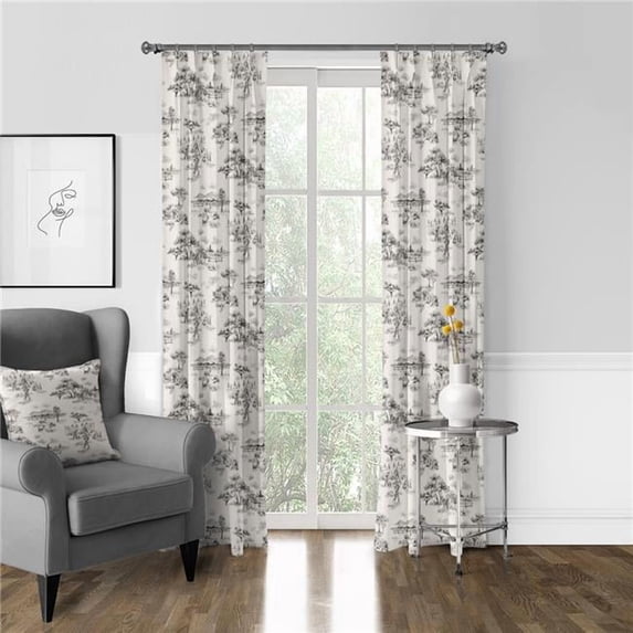 6ix Tailors Fine Linens Auclair Gray Pole Top Drapery Panel Pair - N/A 108 Inches