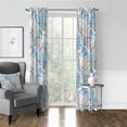 thumbnail image 1 of 6ix Tailors  Fine Linens Reef Blue Pinch Pleat Drapery Panel Pair - N/A 84 Inches, 1 of 5