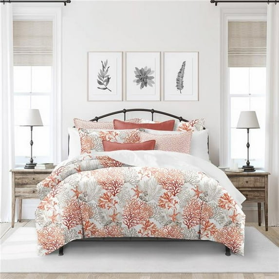 6ix Tailors Fine Linens Reef Coral Comforter Set Queen