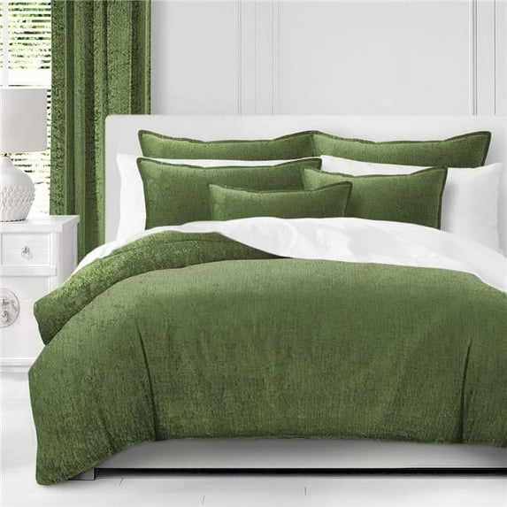 6ix Tailors Juno Velvet Coverlet & 2 Pillow Shams Set, Caper - Super Queen Size - 3 Piece