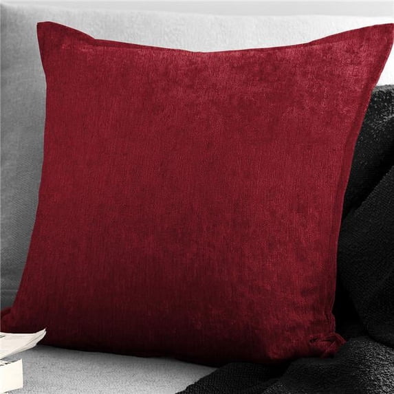 6ix Tailors Juno Velvet Square Decor Pillow with Feather Insert, Red - 24 in.