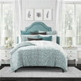 thumbnail image 1 of 6ix Tailors KEL-TEA-CVT-FD-5PC Keller Teal Full & Double Size Coverlet & 2 Pillow Shams Set - 5 Piece, 1 of 1