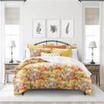 thumbnail image 1 of 6ix Tailors LAN-SAF-ORA-CVT-FD-3PC Lantana Coverlet & 2 Pillow Shams Set, Orange - Full & Double Size - 3 Piece, 1 of 5