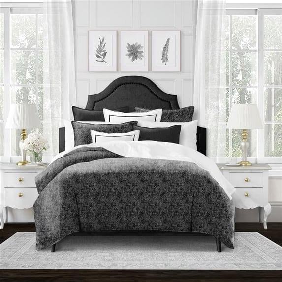 6ix Tailors Langston Onyx King Size Comforter & 2 Pillow Shams Set - 5 Piece