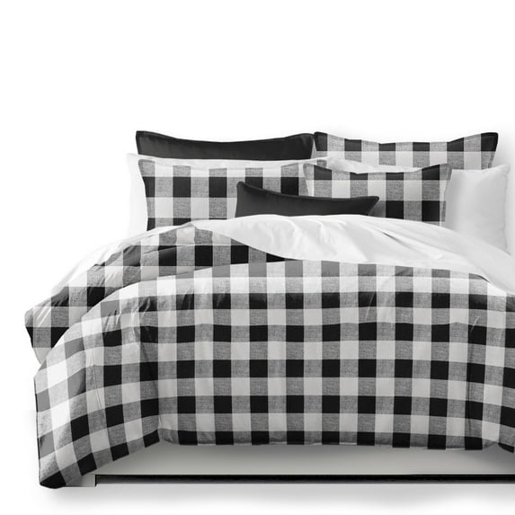 6ix Tailors Lumberjack Check White/Black Duvet Cover and Pillow Sham(s) Set Full