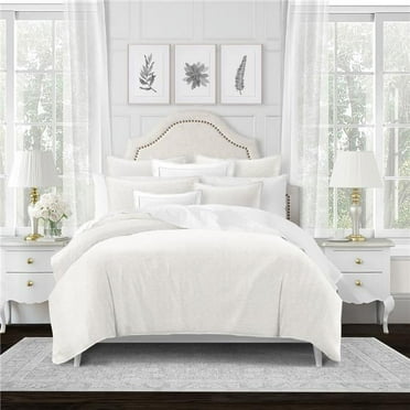 6ix Tailors MRL-ALA-CVT-TW-3PC Marlene Alabaster Twin Coverlet & 1 Pillow Sham Set - 3 Piece