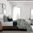 thumbnail image 1 of 6ix Tailors  Maison Toile Comforter & 2 Pillow Shams Set, Blue - Super King Size - 3 Piece, 1 of 1