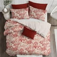 thumbnail image 1 of 6ix Tailors  Maison Toile Duvet Cover & 2 Pillow Shams Set, Red - Queen Size - 3 Piece, 1 of 1