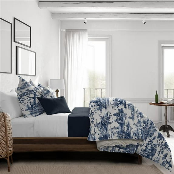 6ix Tailors Malaika Comforter & 2 Pillow Shams Set, Blue - Full & Double Size - 3 Piece