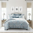 thumbnail image 1 of 6ix Tailors  Osha Comforter & 2 Pillow Shams Set, Sky & Gray - California King Size - 3 Piece, 1 of 5