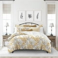 thumbnail image 1 of 6ix Tailors REE-OCE-GOL-CVT-TW-2PC Reef Coverlet & 1 Pillow Sham Set, Gold - Twin Size - 2 Piece, 1 of 1