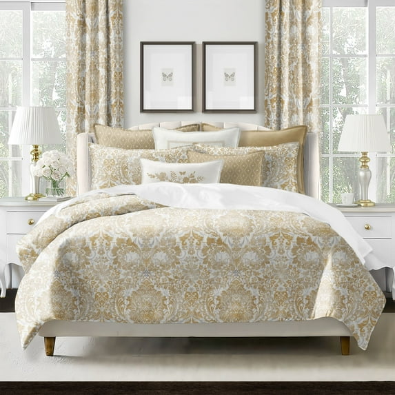 6ix Tailors Savannah Gold 8 Piece Comforter Designer Set Full