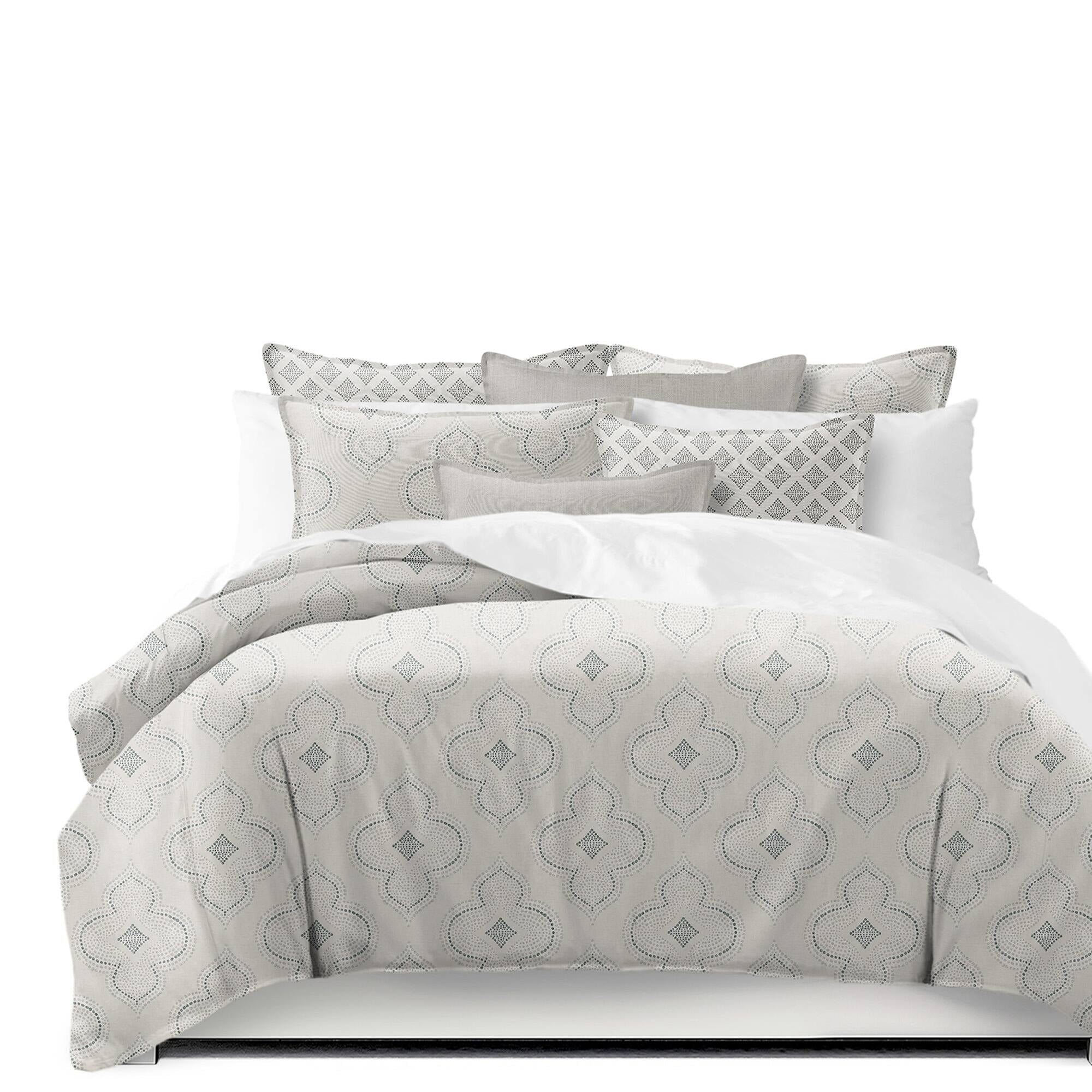 Ivory Cotton Queen Comforter Set with Pillow Shams