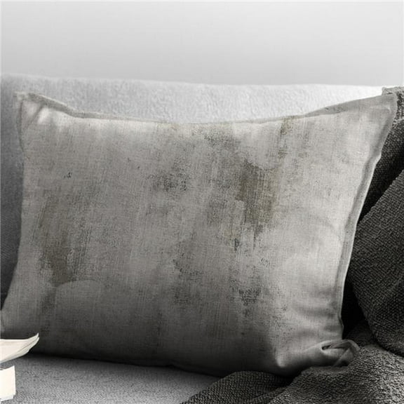6ix Tailors  Thiago Linen Marble Oblong Decor Pillow with Feather Insert, Taupe - 14 x 20 in.