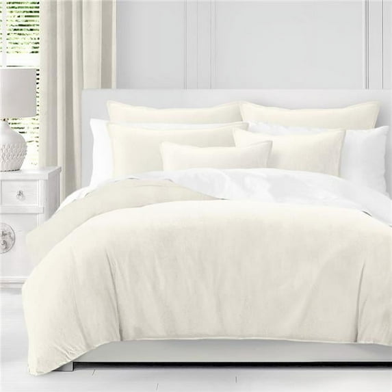 6ix Tailors Vanessa Coverlet & 1 Pillow Sham Set, Ivory - Twin Size - 2 Piece