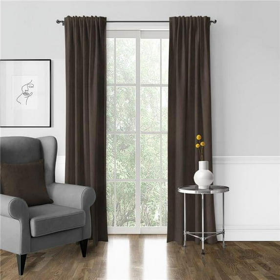 6ix Tailors Vanessa Pole Top Drapery Panel, Chocolate - 50 x 120 in. - Pack of 2