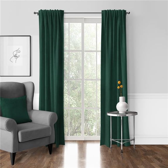 6ix Tailors Vanessa Pole Top Drapery Panel, Emerald - 50 x 144 in. - Pack of 2