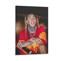 6ix9ine Rapper Art Performance Art Poster Canvas Art Poster and Wall Art Picture Print Modern Family bedroom Decor Posters 12x18inch(30x45cm)