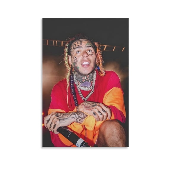 6ix9ine Rapper Art Performance Art Poster Poster Cool Artworks Painting Wall Art Canvas Prints Hanging Picture Home Decor Posters Gift 12x18inch(30x45cm)