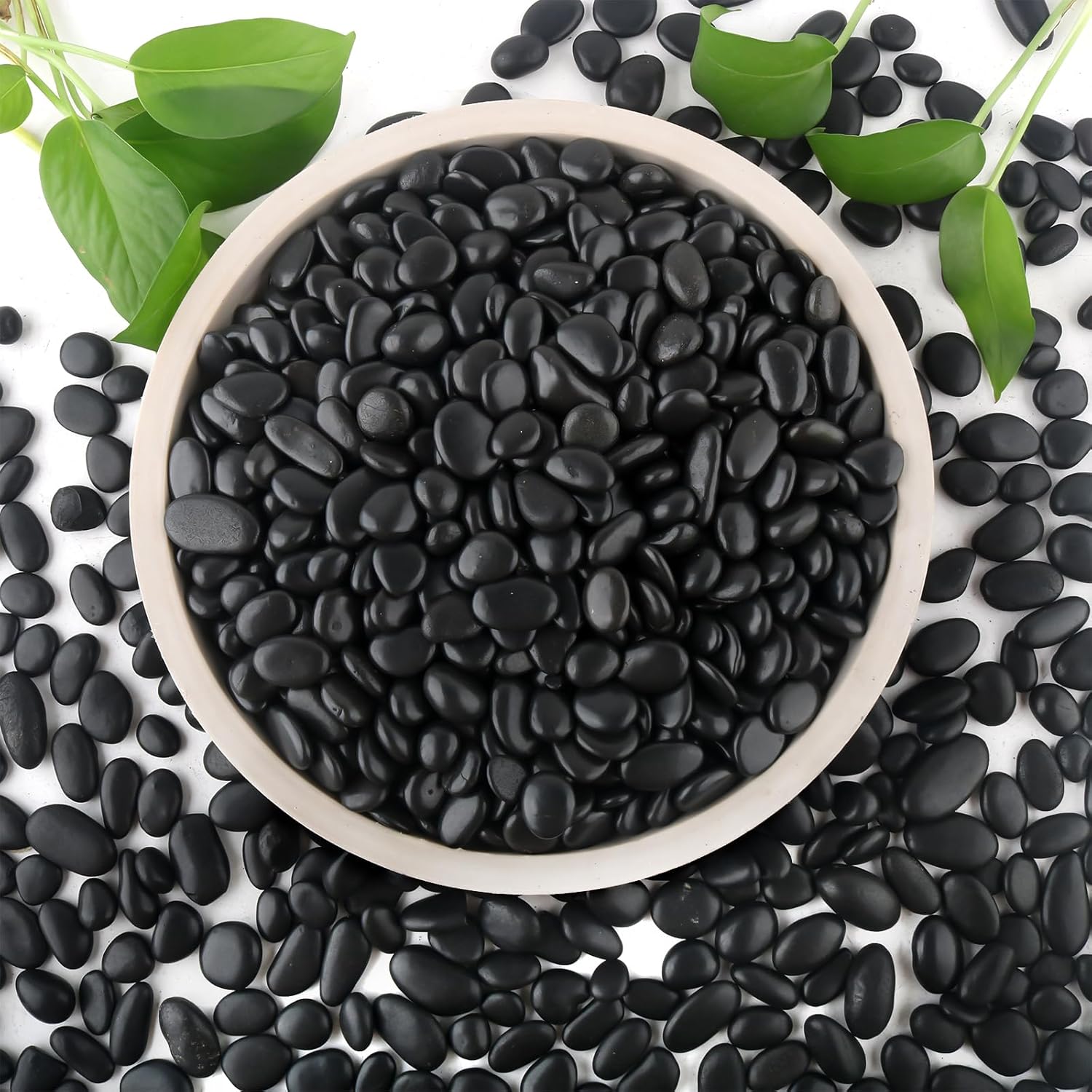 6lb Black Rocks for Planters- 3/8