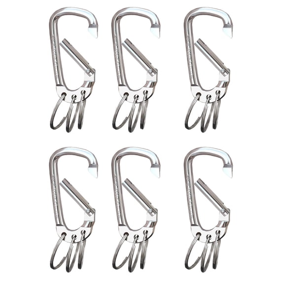 6lots Keyring Carabiners Fishing Buckles Caribiner Holder Keychains Camping