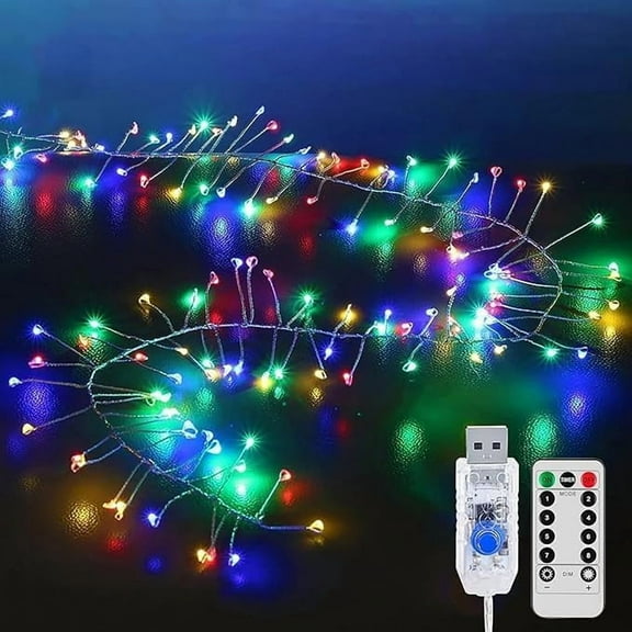 WE 6m 200 LED Starry Lights USB Powered Waterproof Cluster Lights Copper Wire Fairy Light Firecracker String Light for Ceiling Bedroom Wreath Window Wedding Christmas Tree