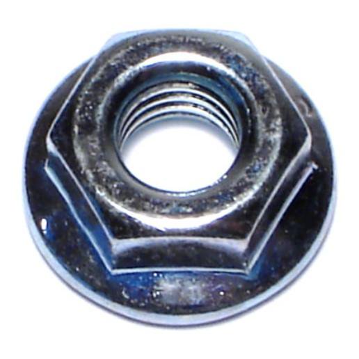 6mm-1.0 Zinc Plated Class 8 Steel Coarse Thread Flange Nuts (12 pcs.)