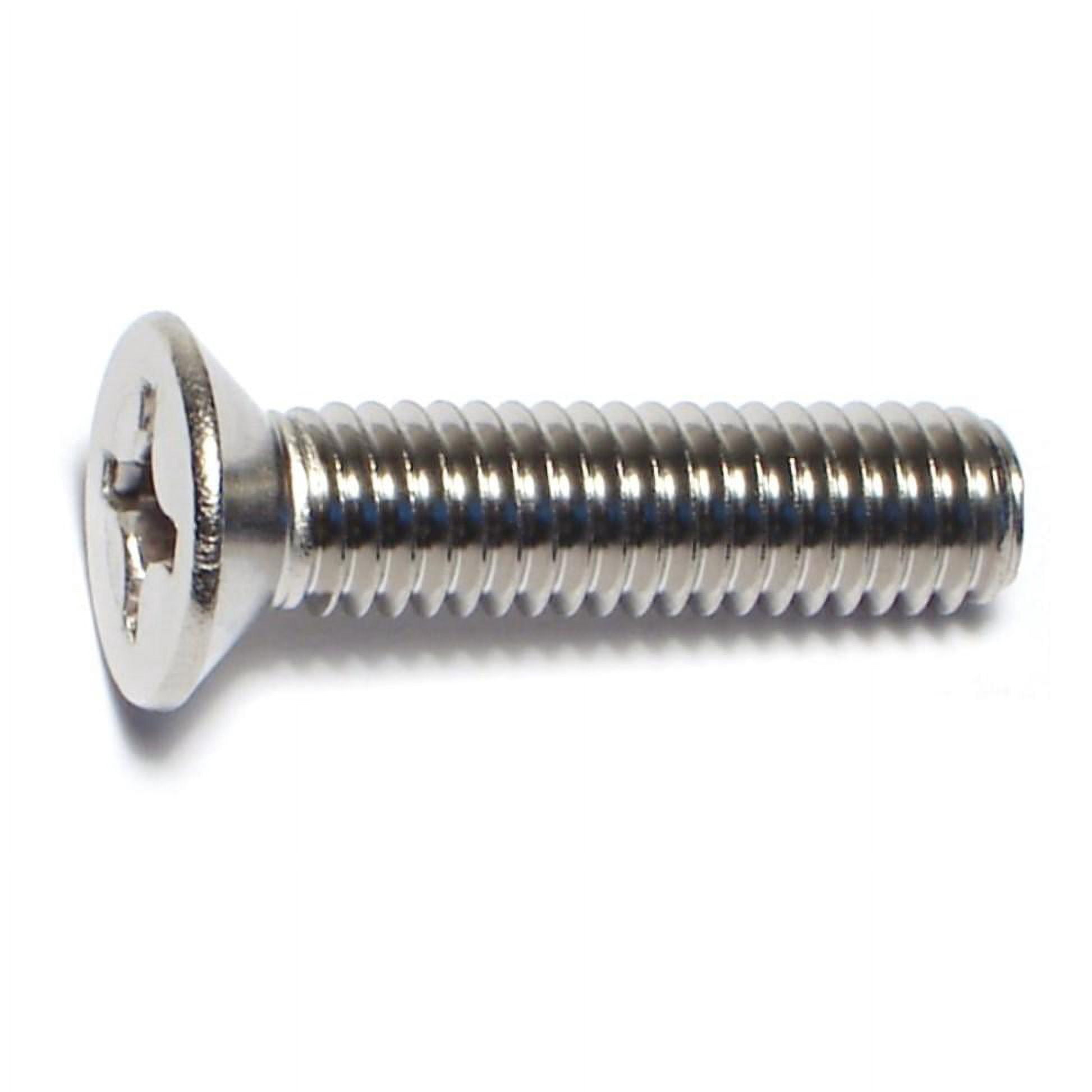 6mm-1.0 x 25mm A2 Stainless Steel Coarse Thread Phillips Flat Head Machine Screws