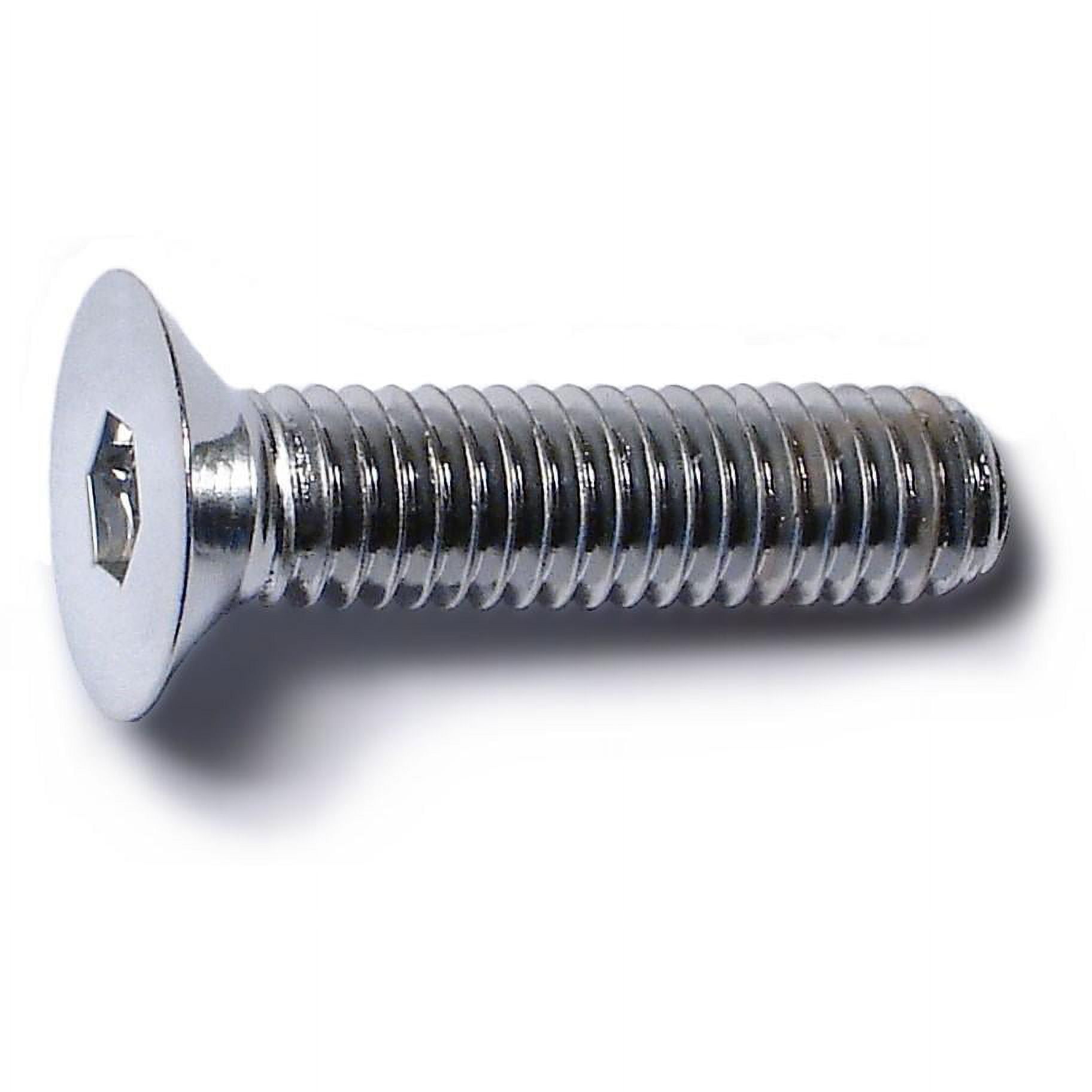 6mm-1.0 x 25mm Chrome Class 10.9 Flat Head Hex Socket Cap Screws (10 pcs.)