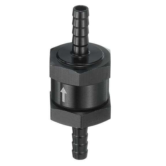 6mm (1/4") Fuel Check Valve, Non-Return One Way Hose Check Valve, Black