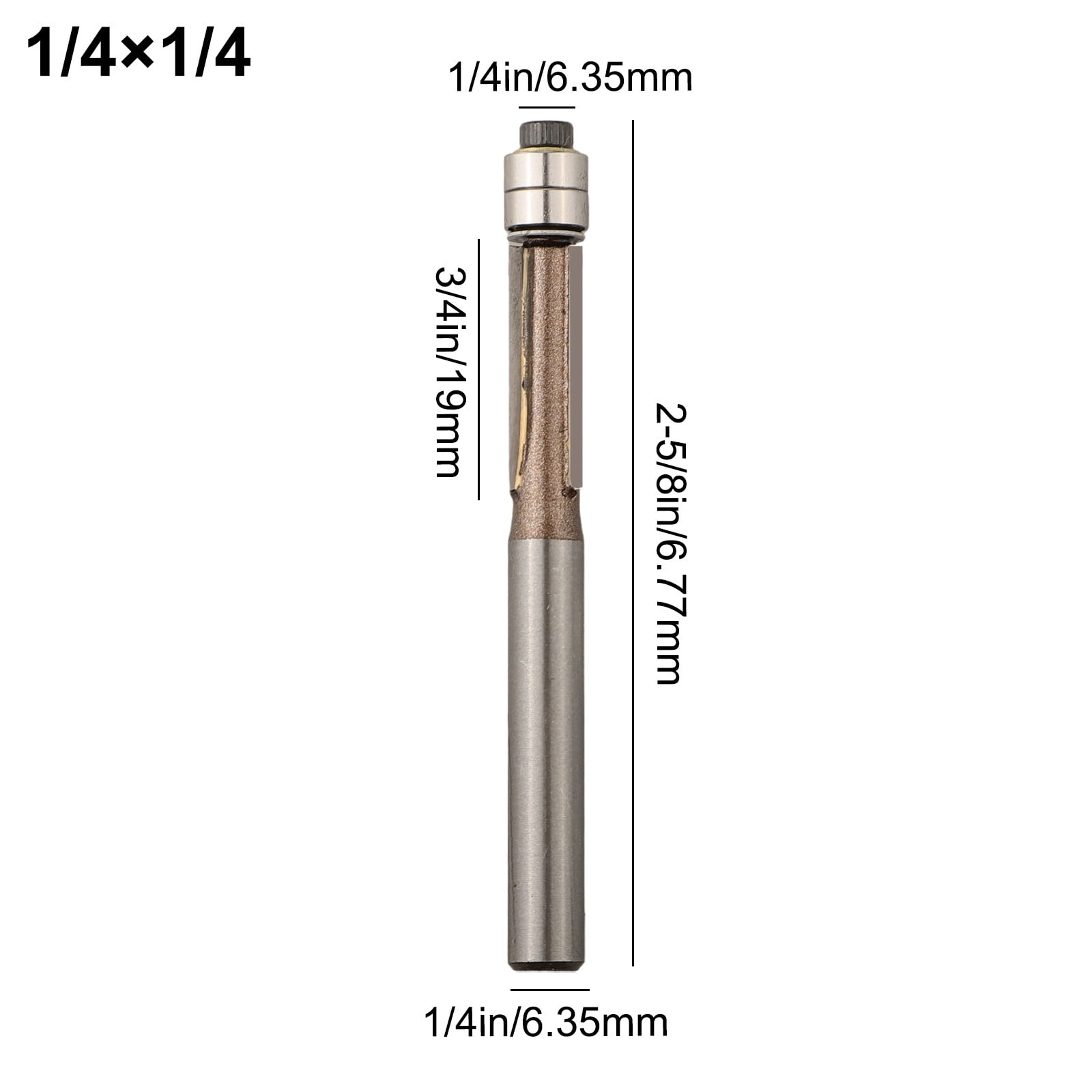 6mm 1/4in Shank Trim Router Bit 3 Flute Pattern Wood Router Bit With ...