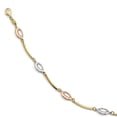 thumbnail image 1 of 6mm 10k Tri-color Polished Bracelet - 2.6 Grams - 7.5 Inch, 1 of 2