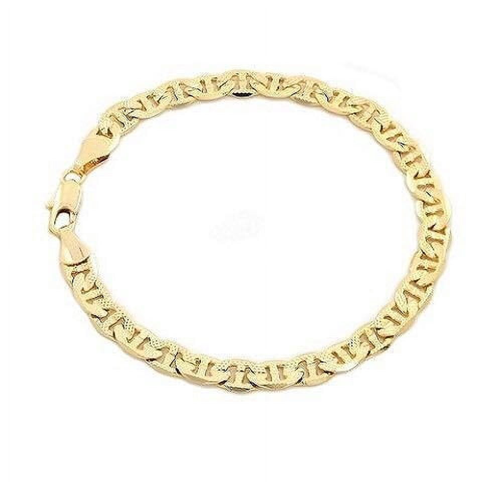 14K Gold Filled Mariner Link Necklace (20") & Bracelet (7.5") Set – Women's & Men's, Pendant Charm, Lobster Clasp, USA Made