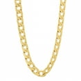 thumbnail image 1 of 6mm 14k Yellow Gold Plated Flat Beveled Curb Choker Chain Necklace, 20 inches, 1 of 7