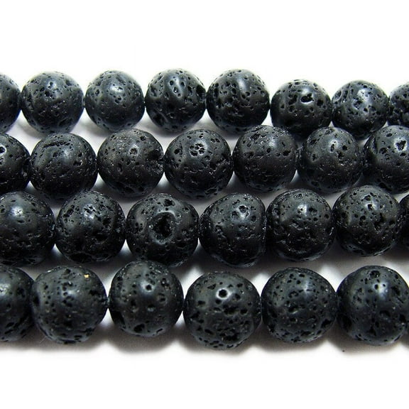 6mm 15.5 Inches Black Lava Round Beads For Jewelry Making