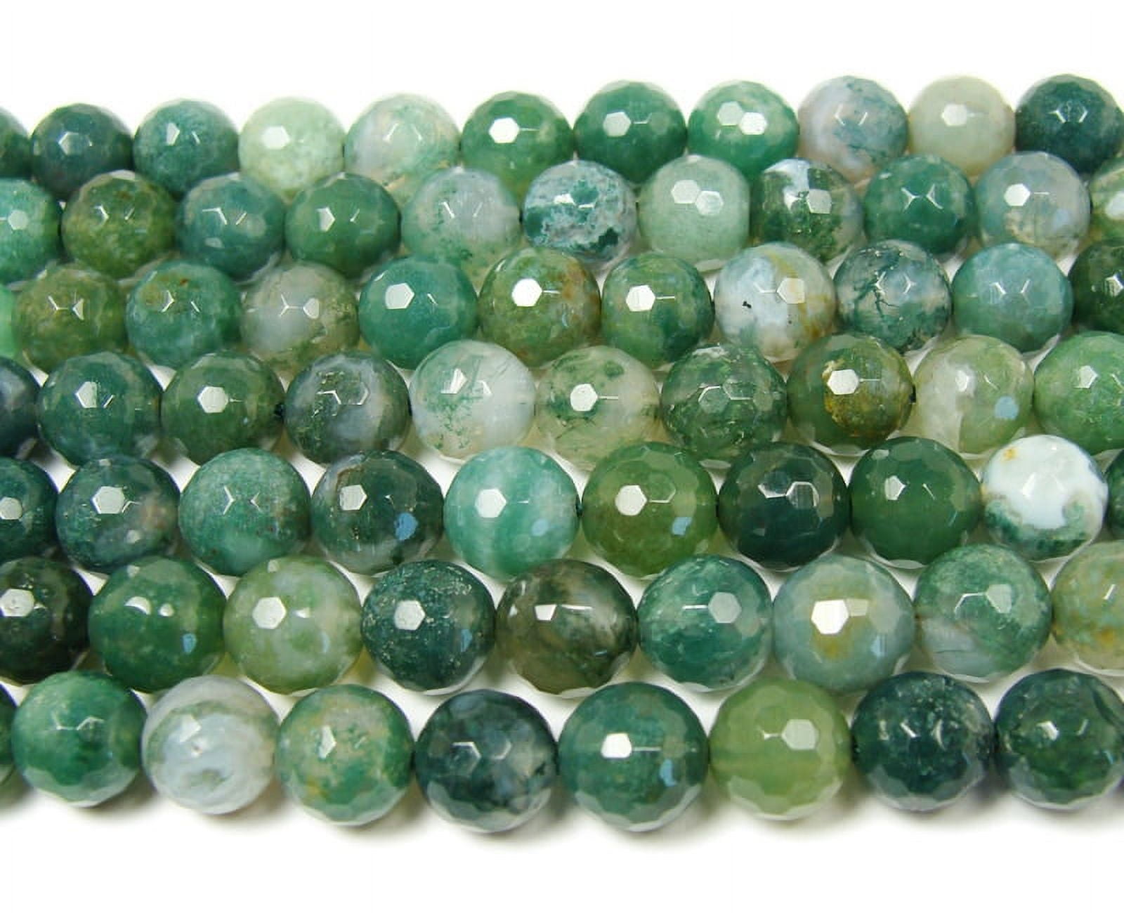 6mm 15.5 Inches Moss Opal Faceted Round Beads Genuine Gemstone Natural Jewelry Making