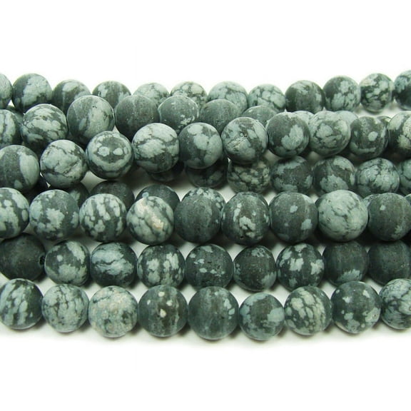 6mm 15.5" Strand Snowflake Obsidian Matte Round Beads Genuine Gemstone Natural Jewelry Making