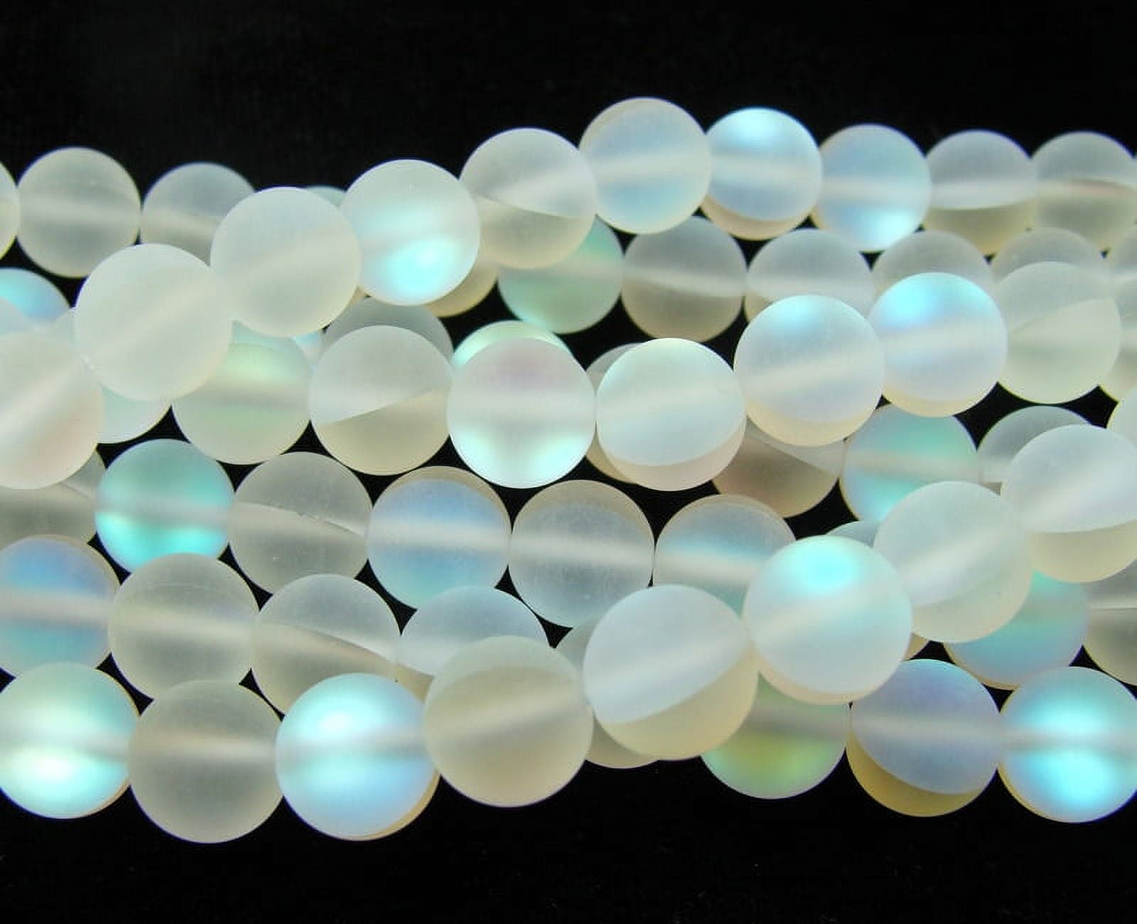 GIFTSJOY 6mm 16" Strand Moonlight Crystal White Matte Round Beads Genuine Gemstone Natural Jewelry Making