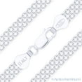 thumbnail image 1 of 6mm 2-Row Bismark / Bizmark Link Italian Chain Bracelet in .925 Sterling Silver, 1 of 2