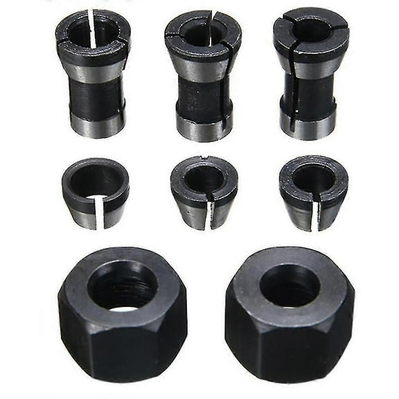 6mm 6.35mm 8mm Router Collet Set for Engraving & Milling Machines - 8Pcs High Precision Adapter Kit
