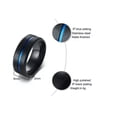 thumbnail image 1 of 6mm/8mm Black Matte Bands Men's Stainless Steel Blue Plating Gift Ring Size 7-12, 1 of 7