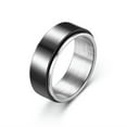 thumbnail image 1 of 6mm/8mm Black Polished Band Spinner Ring Men's Stainless Steel Ring Size 5-13, 1 of 7