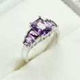 thumbnail image 1 of 6mm*8mm Purple AAA Cz Wedding Bands Women's 925 Silver Engagement Ring Size 6-10, 1 of 5