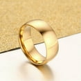 thumbnail image 1 of 6mm/8mm Width 18K Gold Plating AAA Bands Men Womens Stainless Steel Couple Rings, 1 of 7