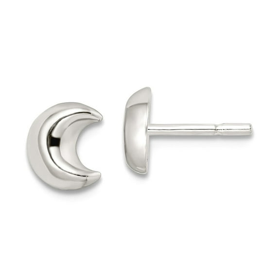 6mm 925 Sterling Silver Polished Crescent Celestial Moon Post Earrings 6.95x6mm Wide Stud Earring for Women